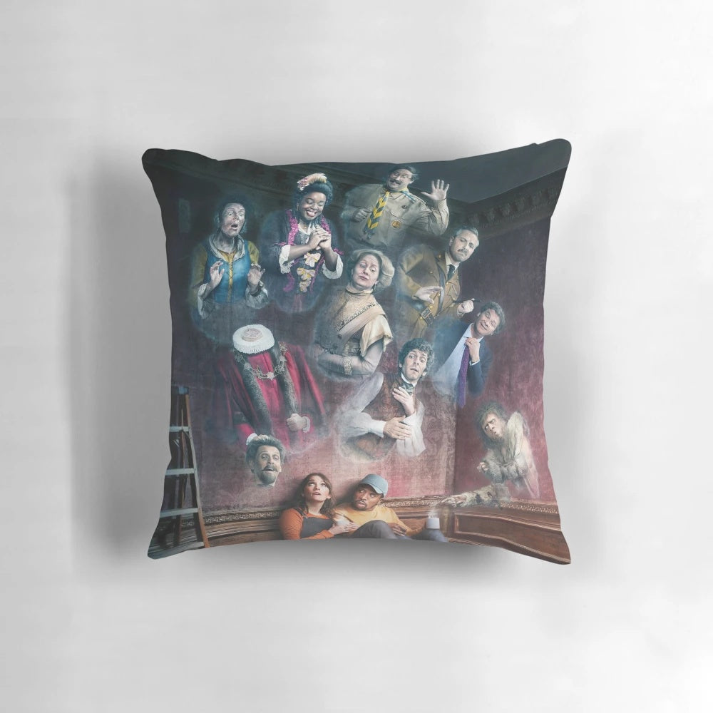 Ghosts TV Series Poster Pillow featuring the cast of BBC's Horrible Histories