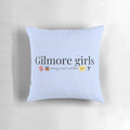 Gilmore Girls cozy fall-themed sticker pillow with characters and quotes