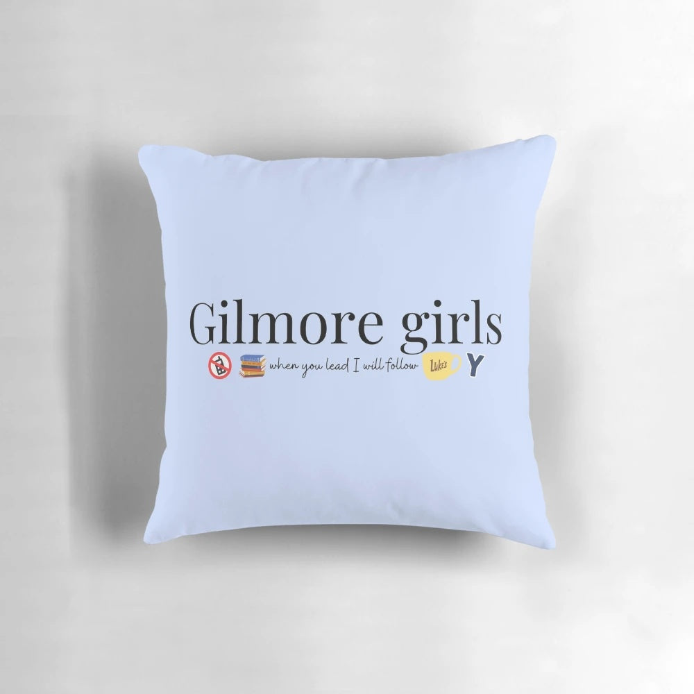 Gilmore Girls cozy fall-themed sticker pillow with characters and quotes