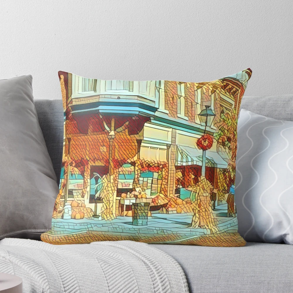 Gilmore Girls-inspired The Town Market Pillow featuring Stars Hollow