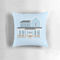 Gilmore Girls-inspired throw pillow featuring Lorelai and Rory's house from the show.