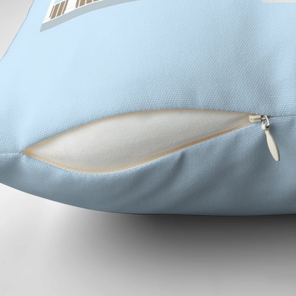 Gilmore Girls-inspired throw pillow featuring Lorelai and Rory's house from the show.