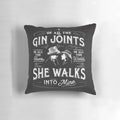 A plush, decorative Gin Joints pillow featuring the iconic scene from the classic film Casablanca.