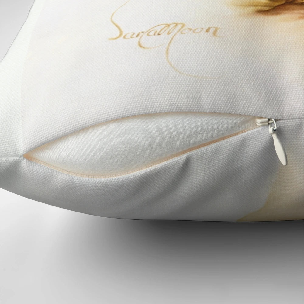Gina Sensual Woman's Portrait Pillow featuring a beautiful female form in pink, rust, and brown tones