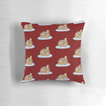Soft, pastel-colored gingerbread house pillow for festive Christmas home decor