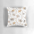 Ginkgo watercolor leaf pattern printed on a soft pillow
