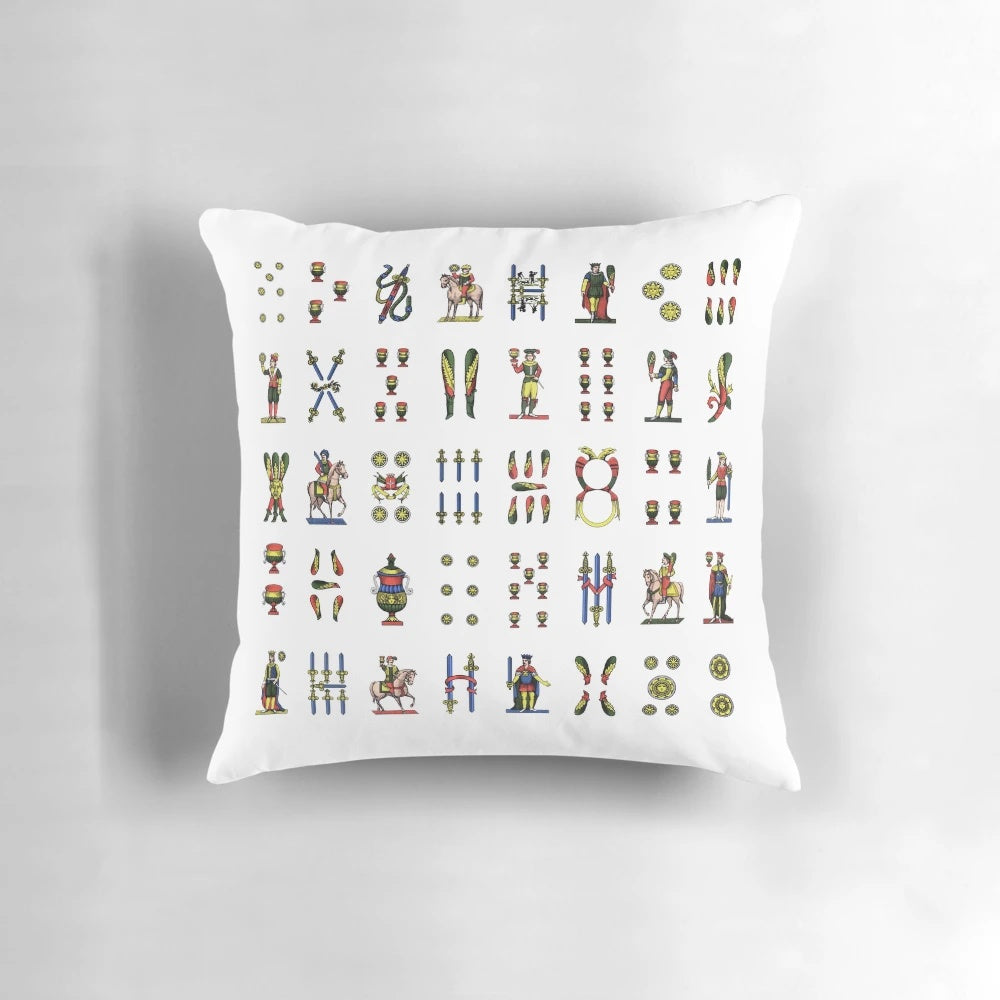 Giochi di Carte Italian Card Games Pattern Pillow