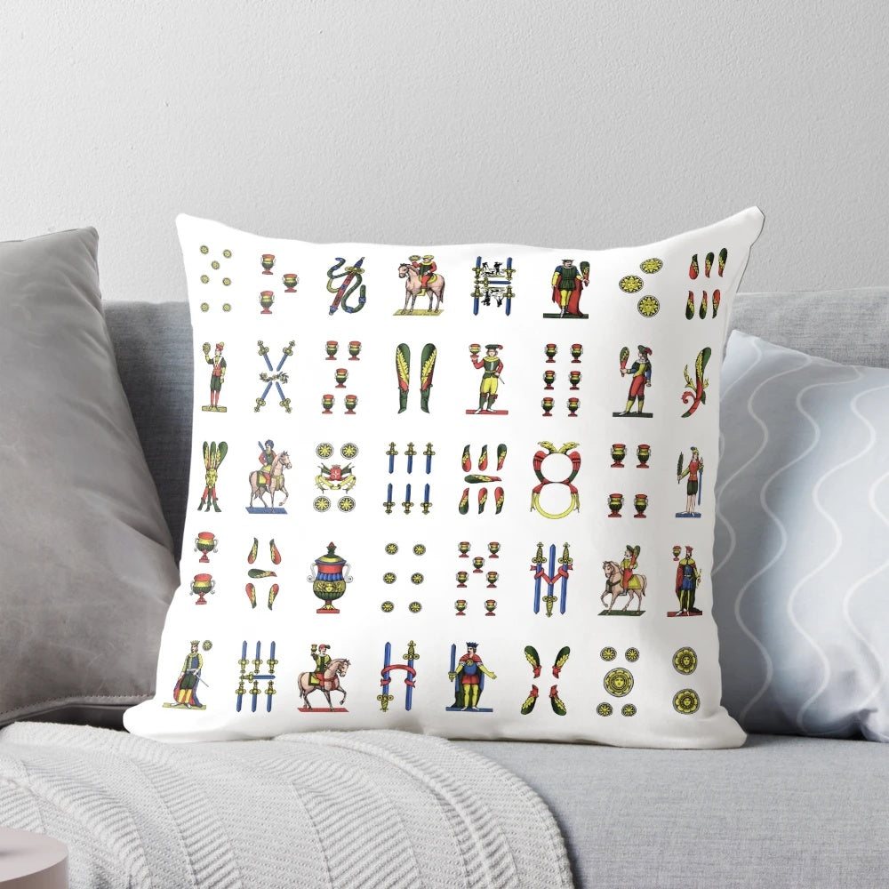 Giochi di Carte Italian Card Games Pattern Pillow