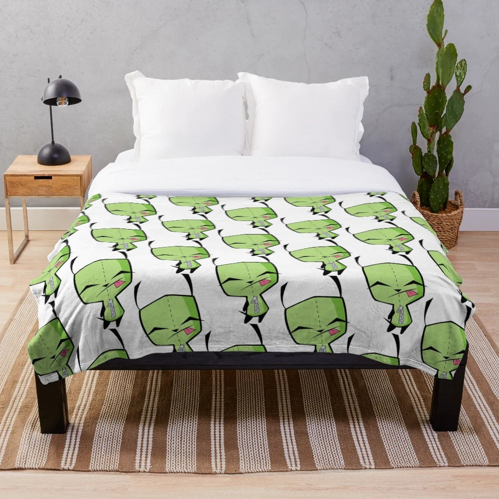 Gir inspired plush blanket featuring the beloved Invader Zim character
