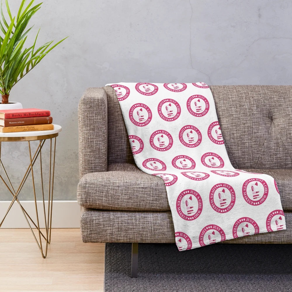Cozy pink plush blanket for makeup lovers