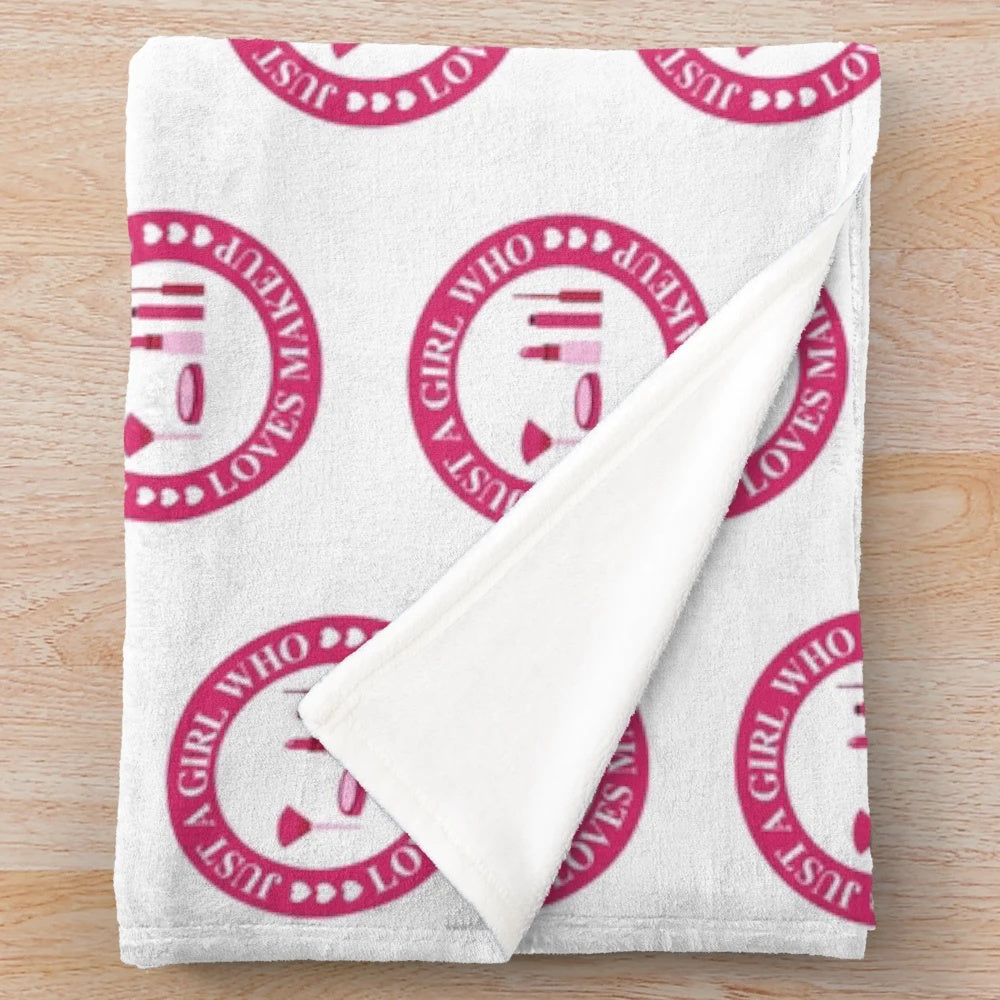 Cozy pink plush blanket for makeup lovers