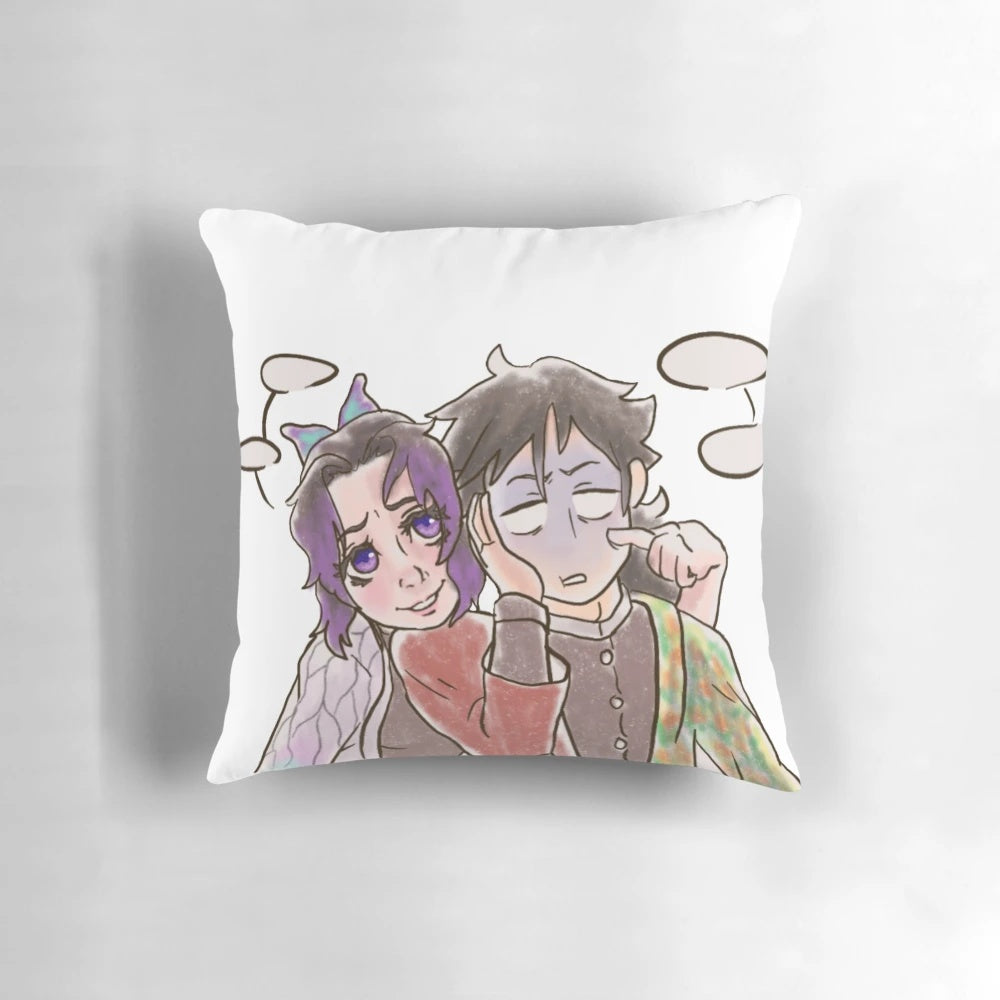 Giyuu and Shinobu Pastel Pillow - Soft and Cuddly Demon Slayer Inspired Anime Merchandise