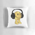 Glaggle Headphone Pillow with a colorful, 3D art design and a smiling face