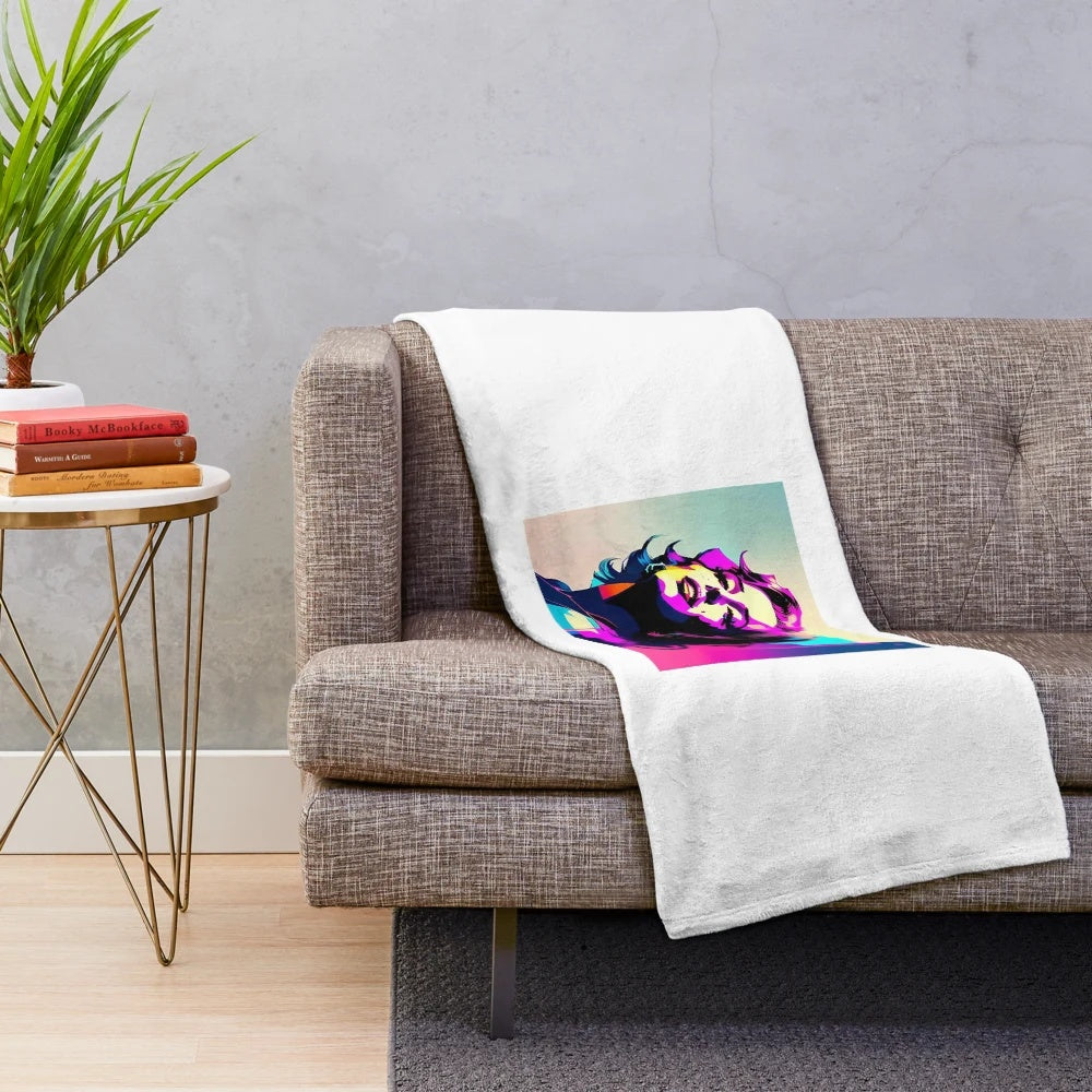 Plush blanket featuring a celebrity design