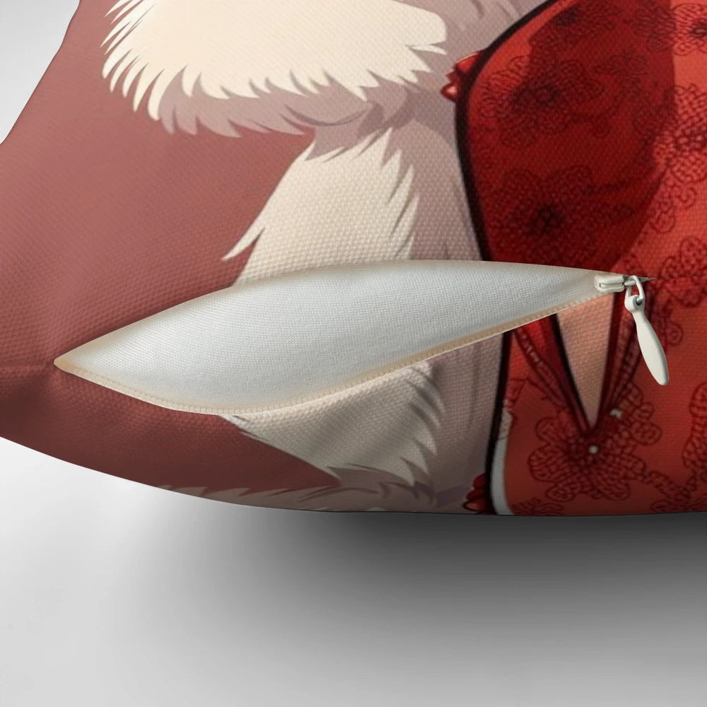 Glamorous vintage-inspired Betty Boop pillow with pearls and fur details