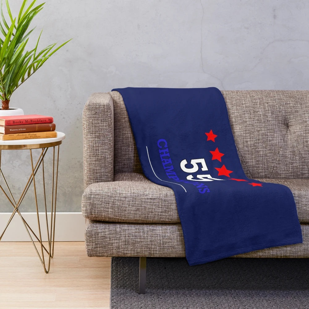 Glasgow Rangers 55 Champions Plush Blanket Throw Over Cover