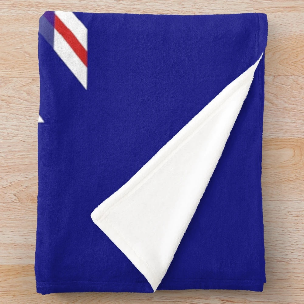 Glasgow Rangers inspired plush blanket with team colors and crest