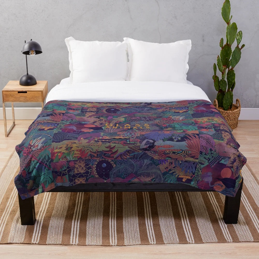 Glass Animals Zaba Plush Blanket with Indie Band Album Art Design