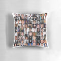 Glee collage pillow featuring characters like Jonathan Groff, Jesse St. James, and Rachel Berry