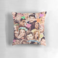 Glee cast collage throw pillow featuring characters from the popular TV series