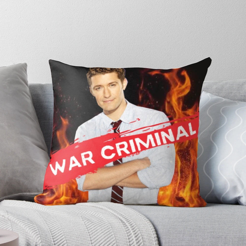 Glee-themed Will Schuester inspired pillow with war criminal design