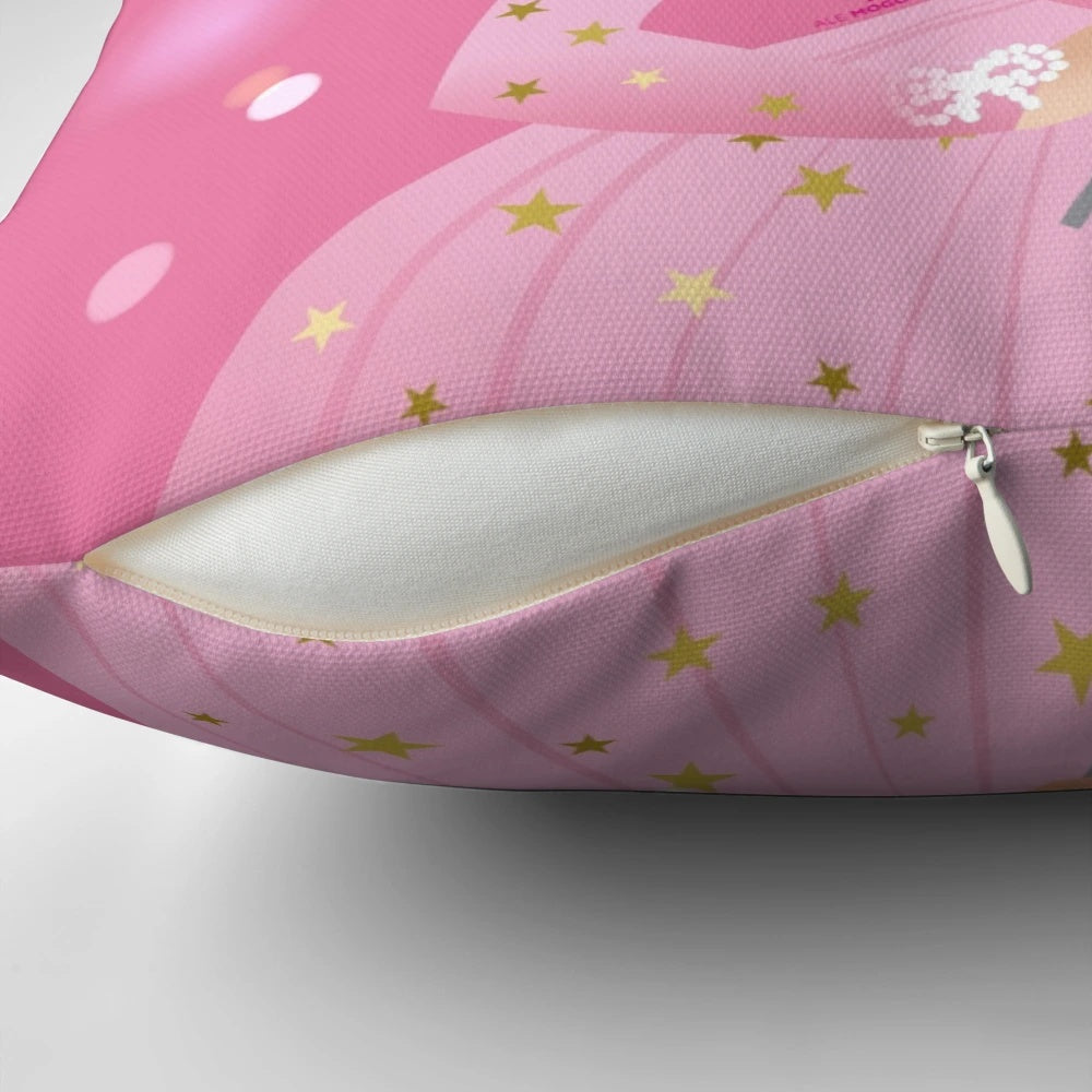 Glinda the Good Witch inspired throw pillow featuring vibrant colors and whimsical design