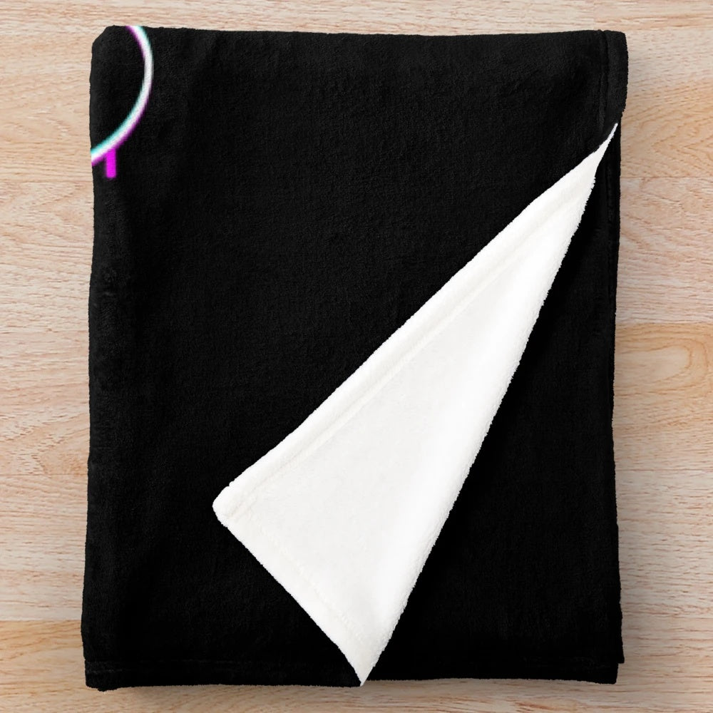 Glitched video game controller plush blanket with retro gaming design