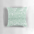 Glittering mint green decorative pillow with marble, stone, and crystal accents