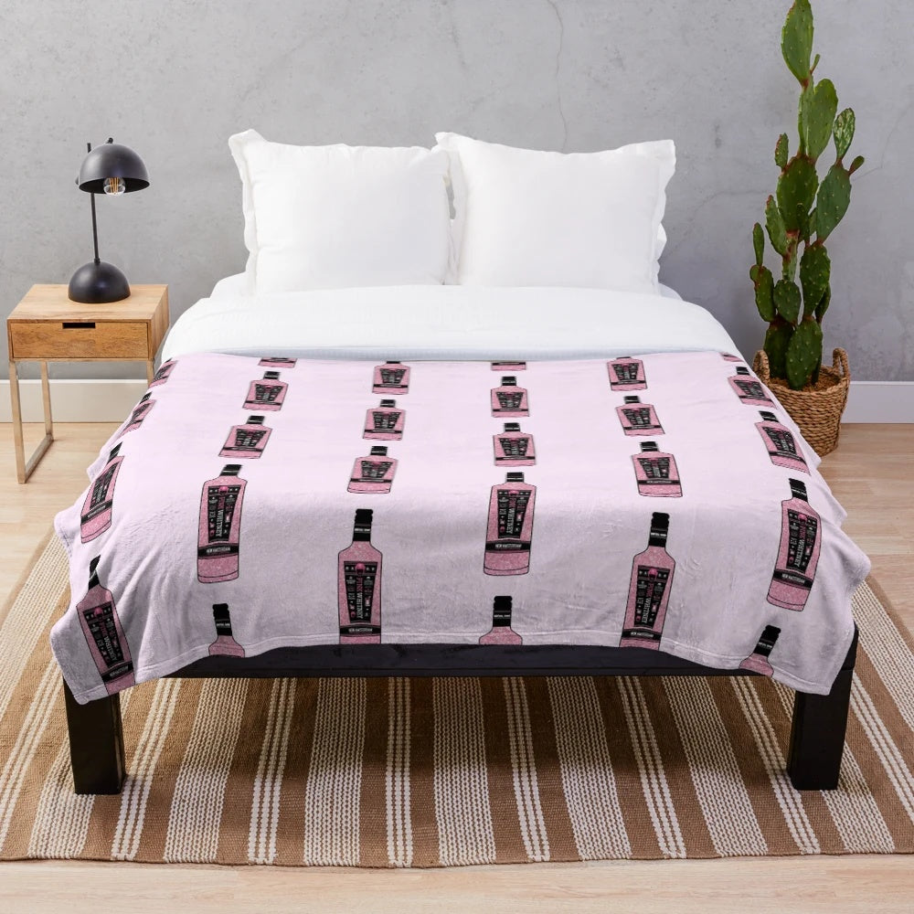 Soft and cozy plush blanket in a sparkling pink hue