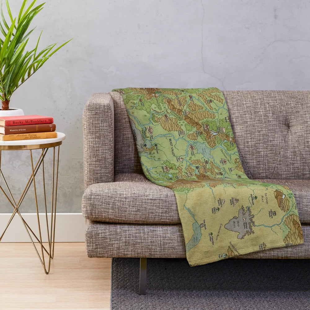 Glorantha-inspired Dragon Pass and Prax Map Plush Blanket