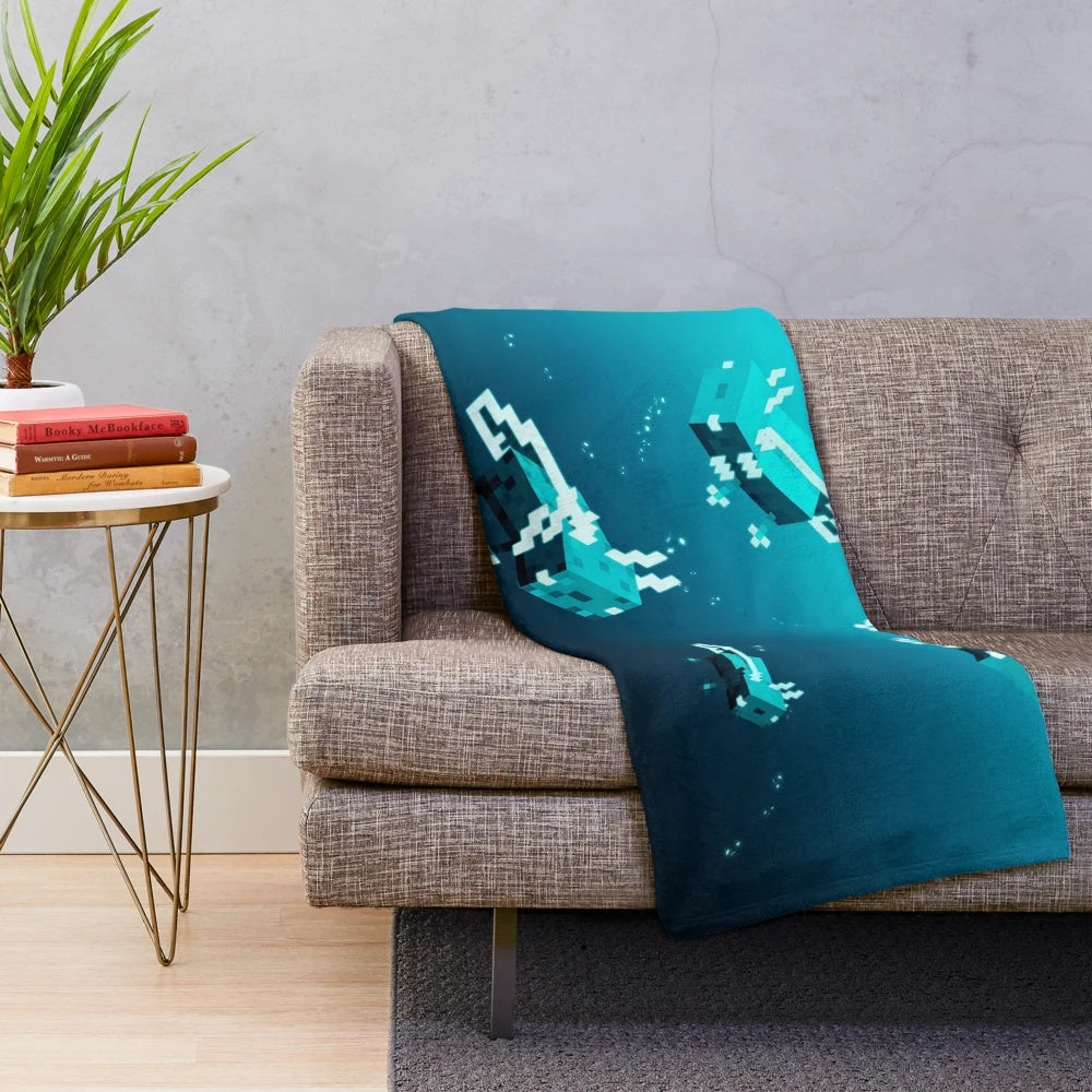 Glowing Axolotl Plush Blanket