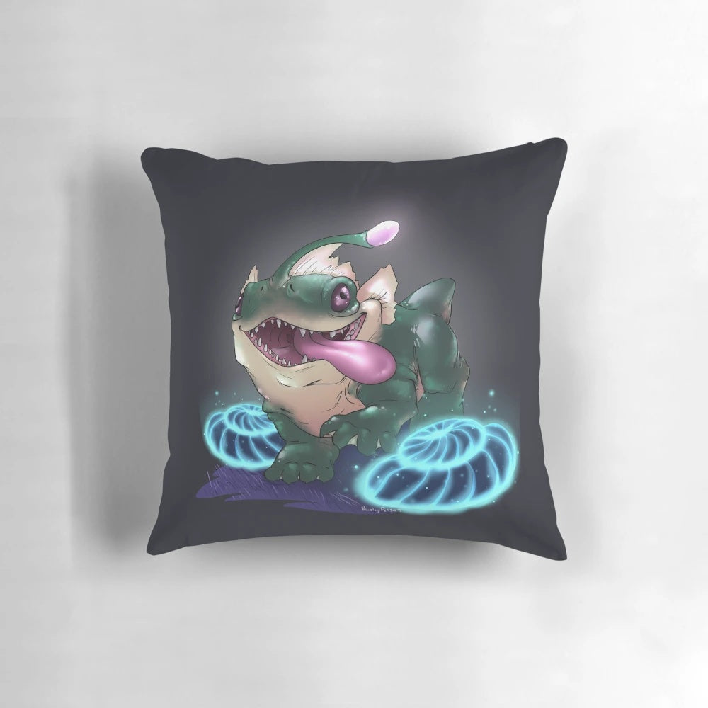 Pillow featuring a bioluminescent mushroom-inspired design inspired by the Ark Survival Evolved Aberration DLC