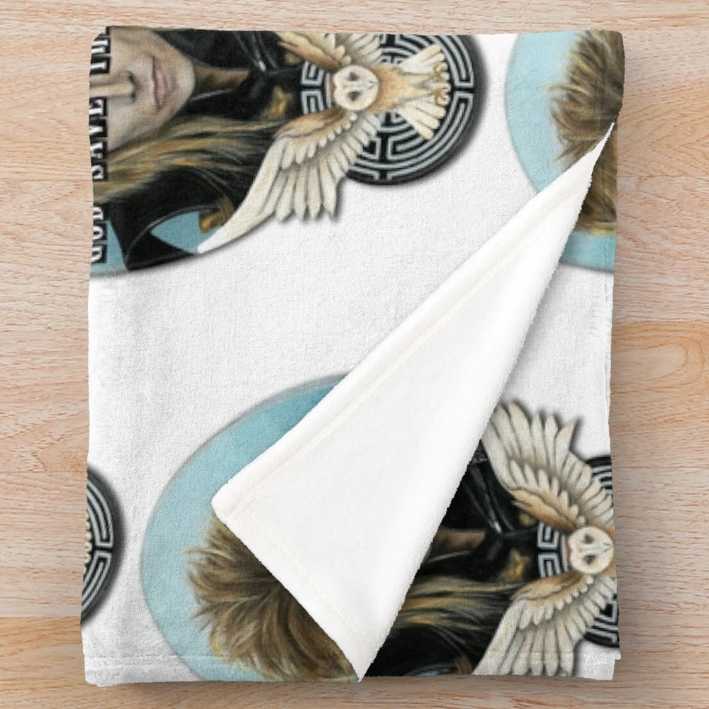 Goblin King Plush Blanket featuring David Bowie's character Jareth from the movie Labyrinth