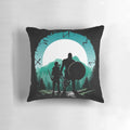 Decorative pillow featuring Kratos and his son Atreus from the God of War video game series