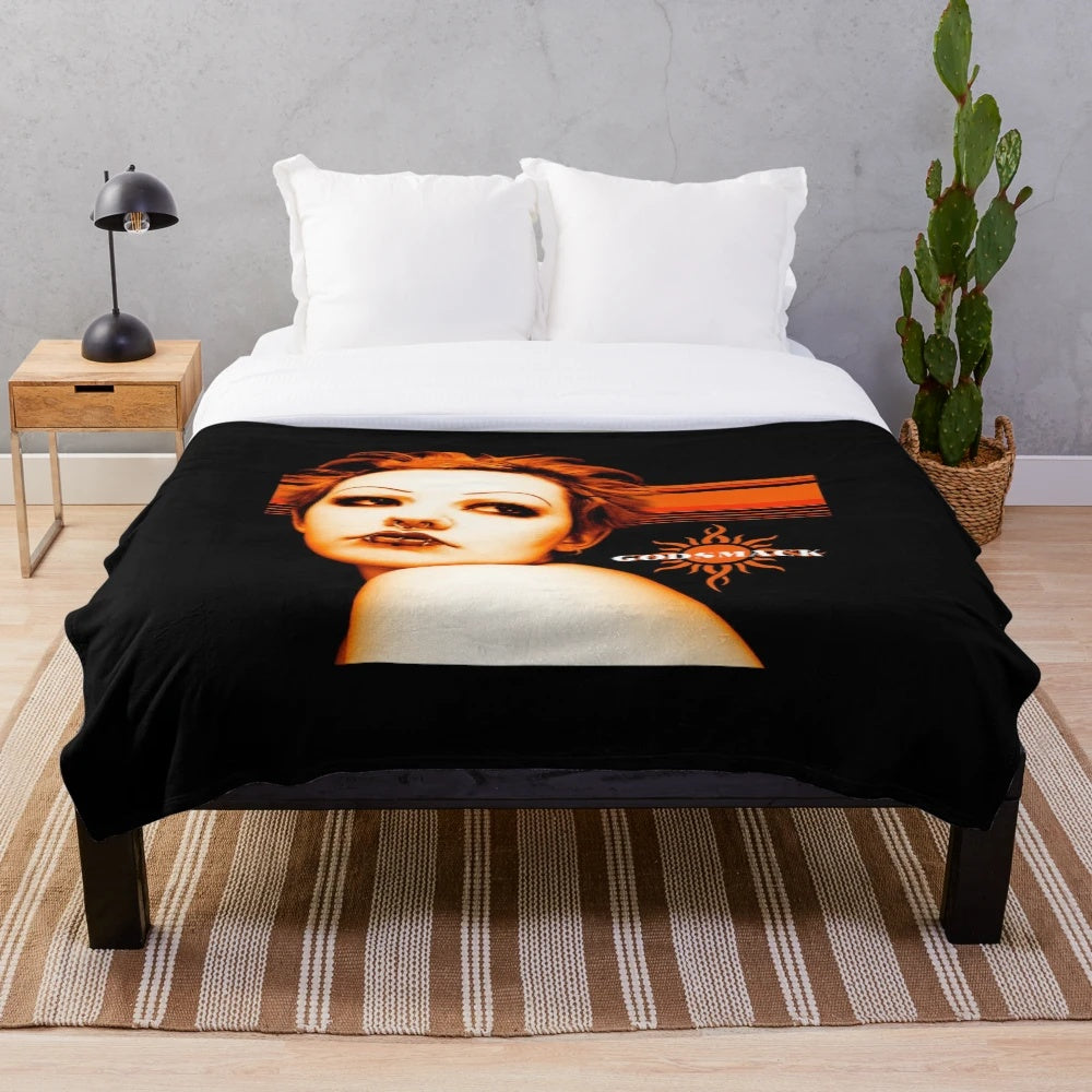 Godsmack-inspired plush blanket featuring the iconic band logo