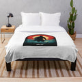 Godzilla-inspired plush blanket featuring the iconic Japanese monster