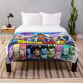 Goku and Friends themed plush anime blanket