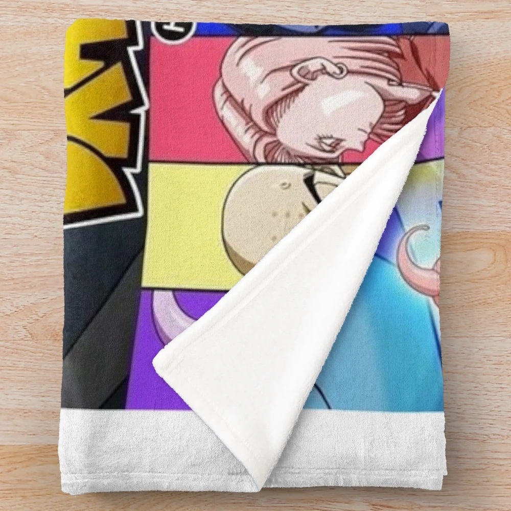 Goku and Friends themed plush anime blanket