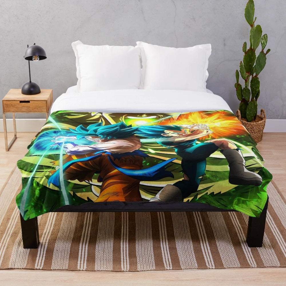 Goku and Vegeta Dragon Ball Z Inspired Plush Blanket