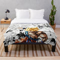 Goku plush blanket with Dragonball Z characters