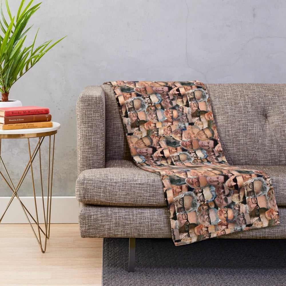 Goldblum-Inspired Plush Blanket featuring a collage of Jeff Goldblum images