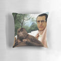A humorous, high-quality pillow featuring a playful image of actor Jeff Goldblum.