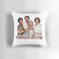 Golden Girls-themed plush pillow featuring the beloved characters of the classic 1980s sitcom