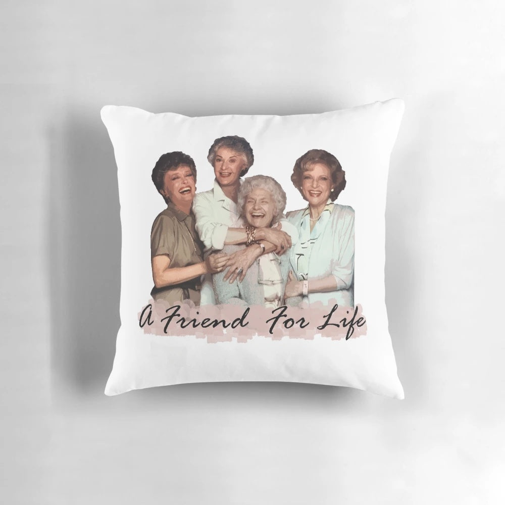 Golden Girls-themed plush pillow featuring the beloved characters of the classic 1980s sitcom
