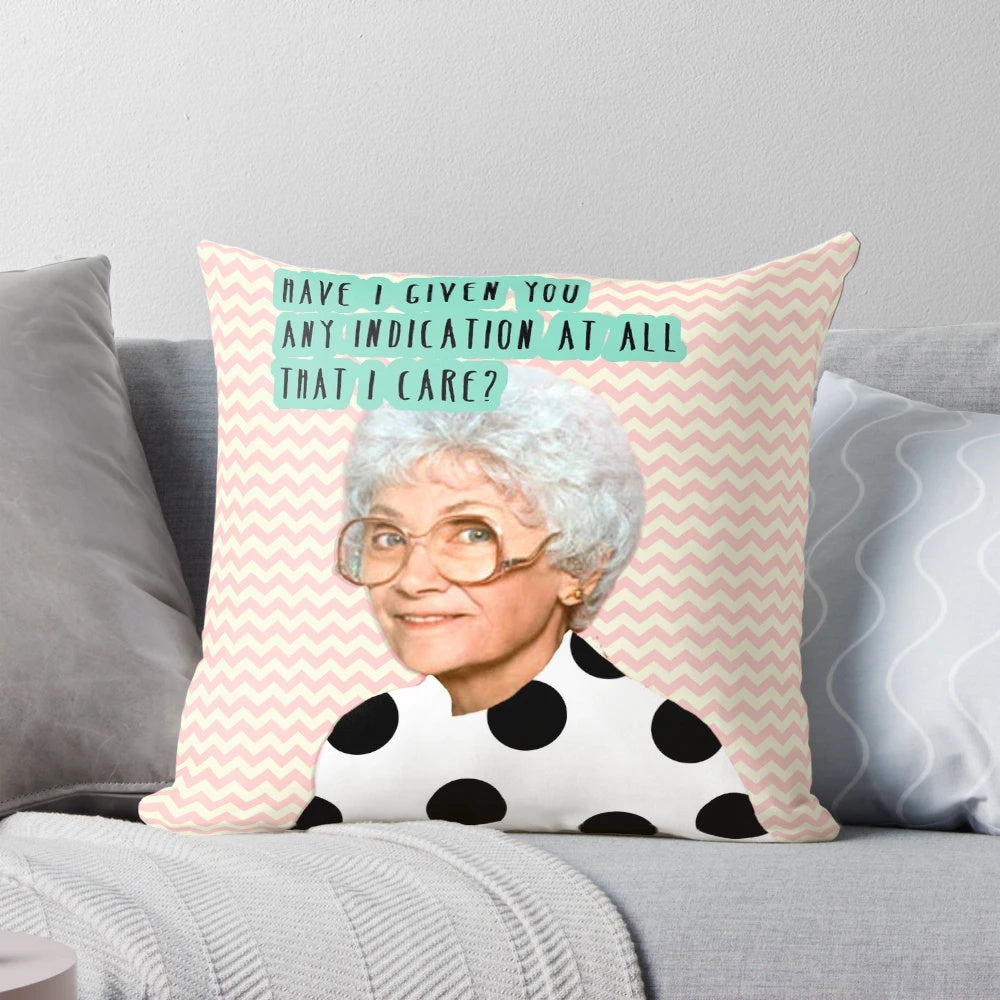Golden Girls Sophia Petrillo Decorative Throw Pillow with Nostalgic 80s/90s TV Sitcom Imagery