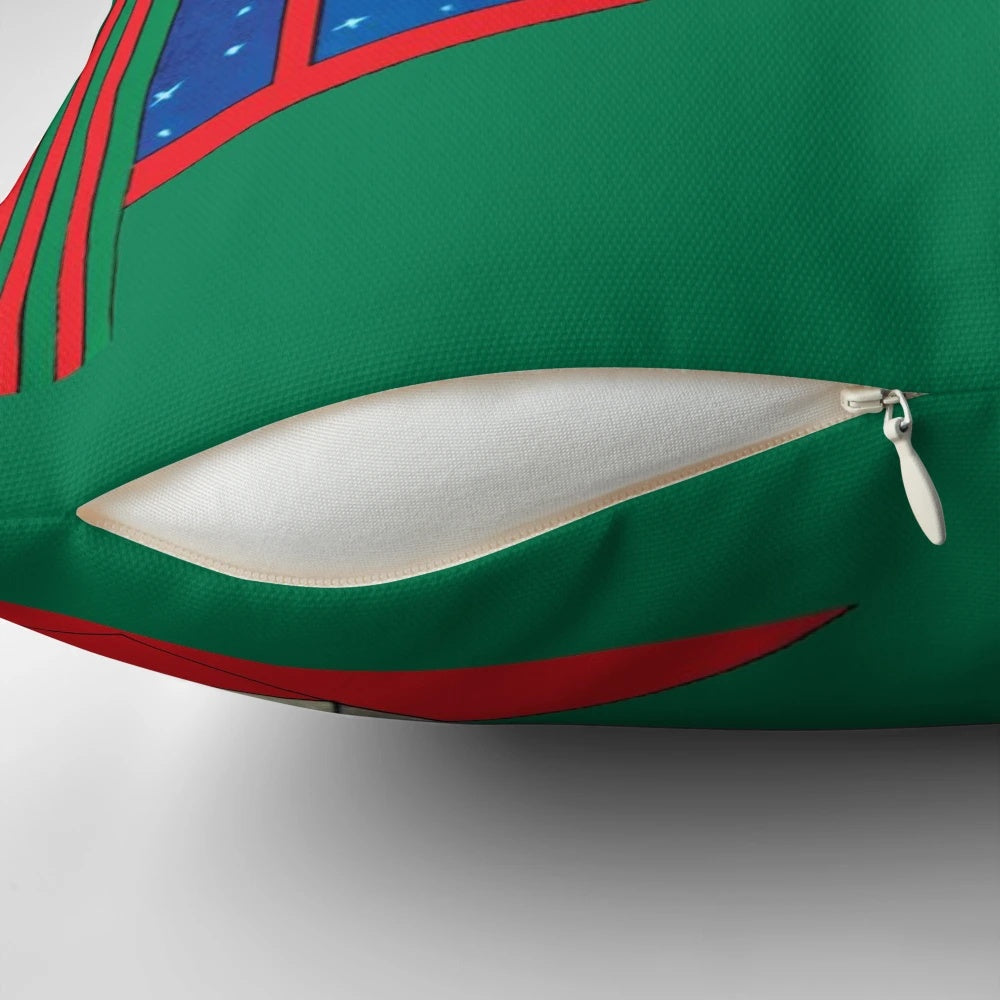 Soft, plush pillow featuring the iconic "Goodnight Moon" book cover design