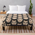 Goosebumps Slappy inspired plush blanket featuring horror movie imagery