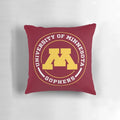 Gopher-themed decorative pillow with a circle design, perfect for college students and Minnesota alumni