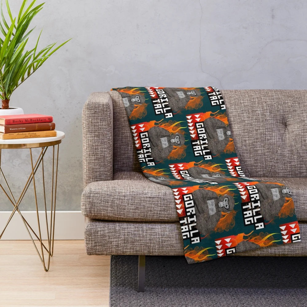 Gorilla Tag inspired plush blanket with classic gorilla design