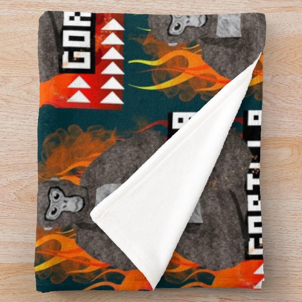 Gorilla Tag inspired plush blanket with classic gorilla design